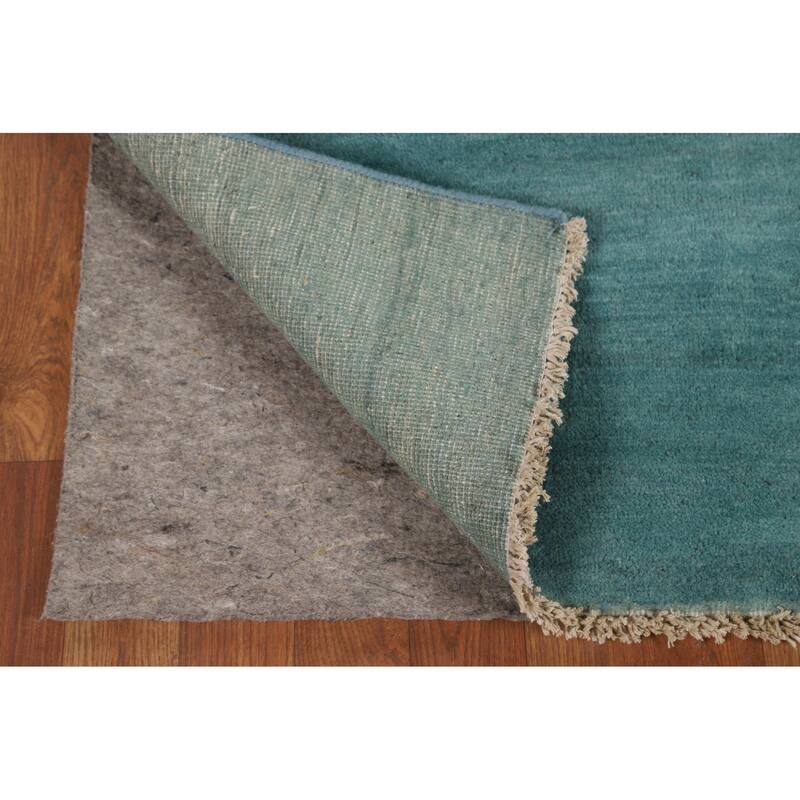 Modern Gabbeh Oriental Rug Solid Handmade Wool Carpet - 3'4"x 4'9"