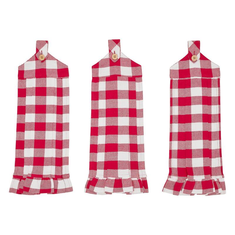 Annie Buffalo Check Black Button Loop Tea Towel Set of 3