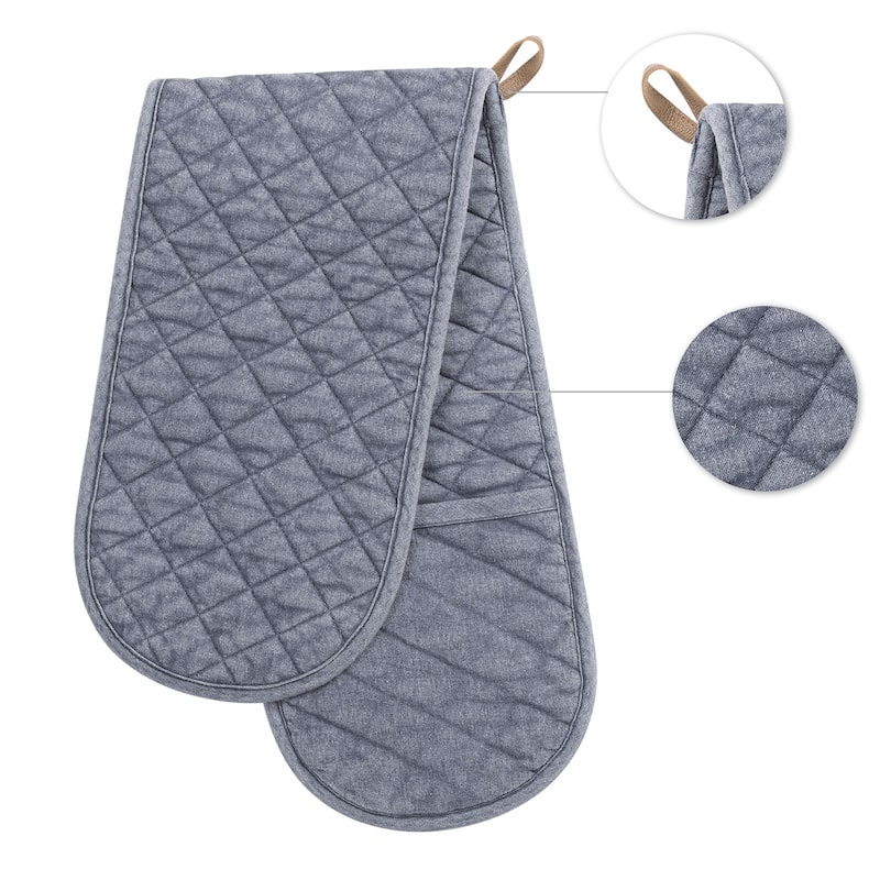 No. 918 Portina Stonewashed Cotton Quilted 1-Piece Double Oven Mitt