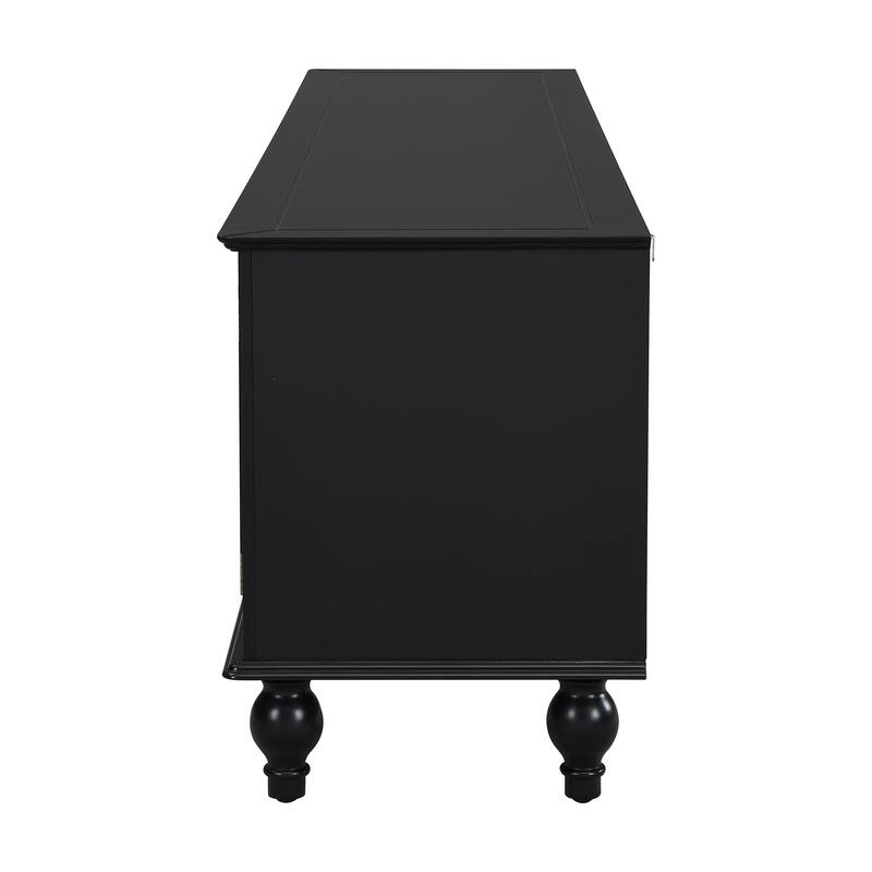 70.9"TV Stand for TVs up to 80 Inches, Entertainment Center with Open Compartment, 2 Drawers, 2 Cabinets and 5 Solid Legs