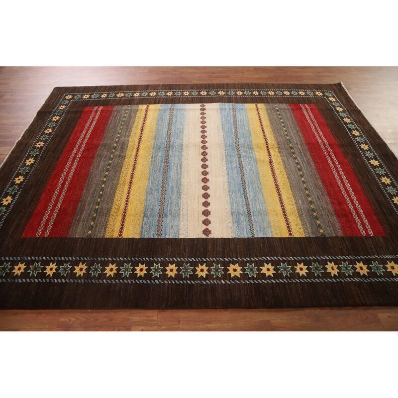 Gabbeh Kashkoli Oriental Area Rug Hand-knotted Wool Carpet - 6'5" x 8'3"
