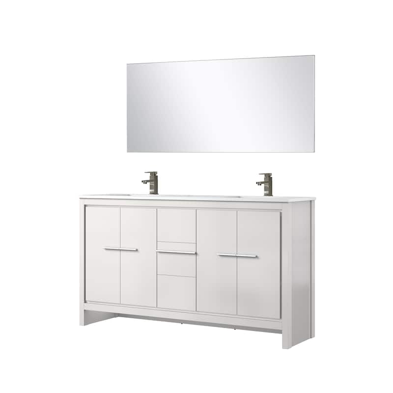 Lafarre Bath Vanity with Quartz Top, Sink, Mirror and Chrome Faucet