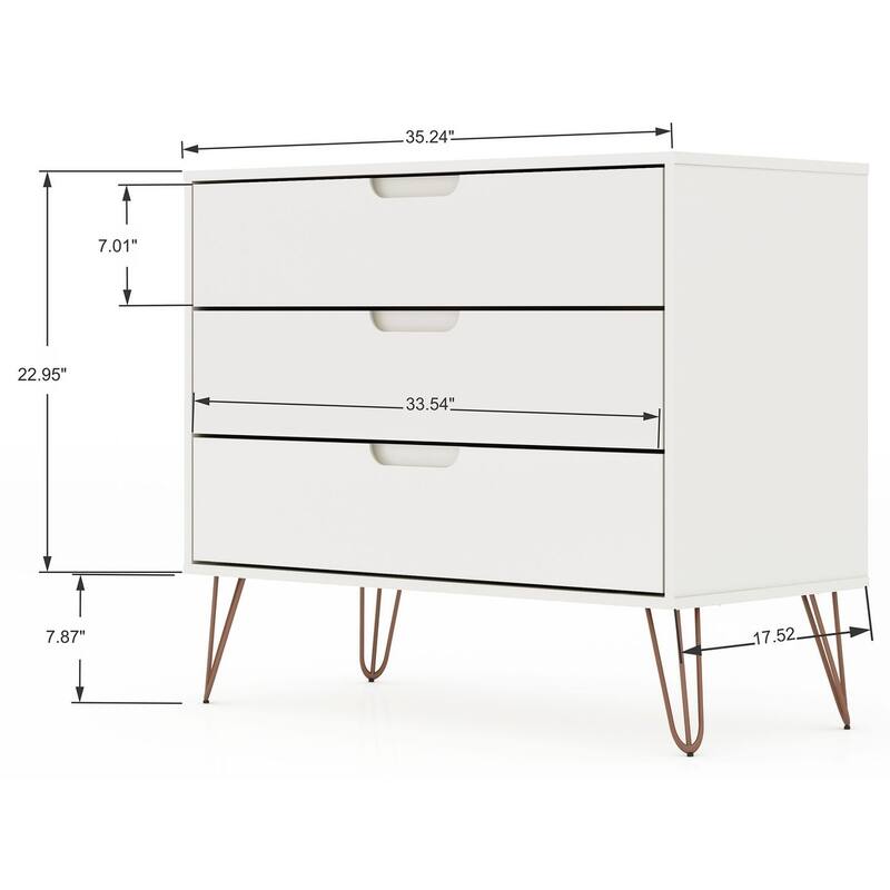Bandene Mid-century Modern 3-drawer Dresser