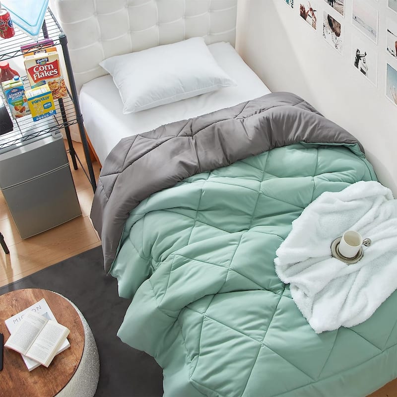 Iceberg Green/Granite Gray Reversible Twin XL Comforter