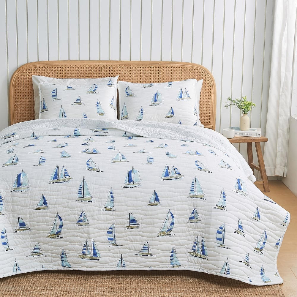 Linery & Co. Nautical Printed Reversible Quilt Set