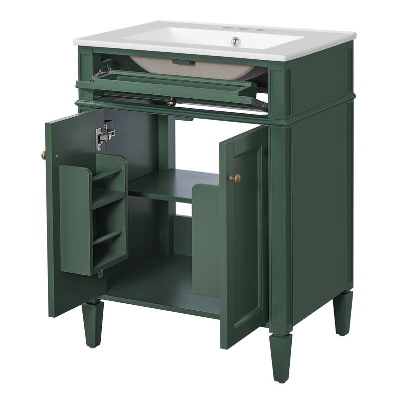 Bathroom Storage Cabinet with Sink, Soft-Closing Doors with Organizers