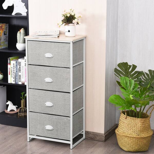 Shop Gymax 4 Drawers Dresser Chest Storage Tower Side Table