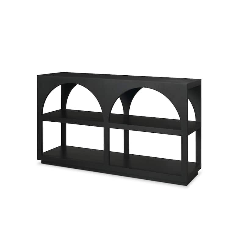 Bela Large Matte Black Arched Console Table - 54" Long