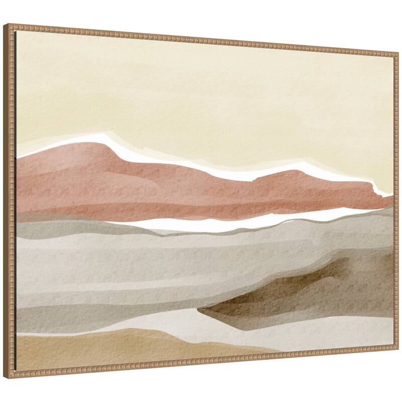 Kate and Laurel Brown Hill by Nikita Jariwala Framed Canvas Wall Art Print - 38 x 28 - Brown