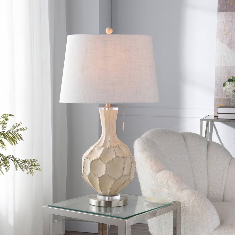 StyleCraft Poly Table Lamp - Buzet Ivory - White Shade