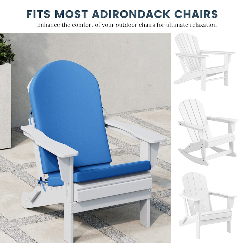 Laguna All Weather Poly Outdoor Adirondack Chair Seat And Back Cushion (Cushions Only)