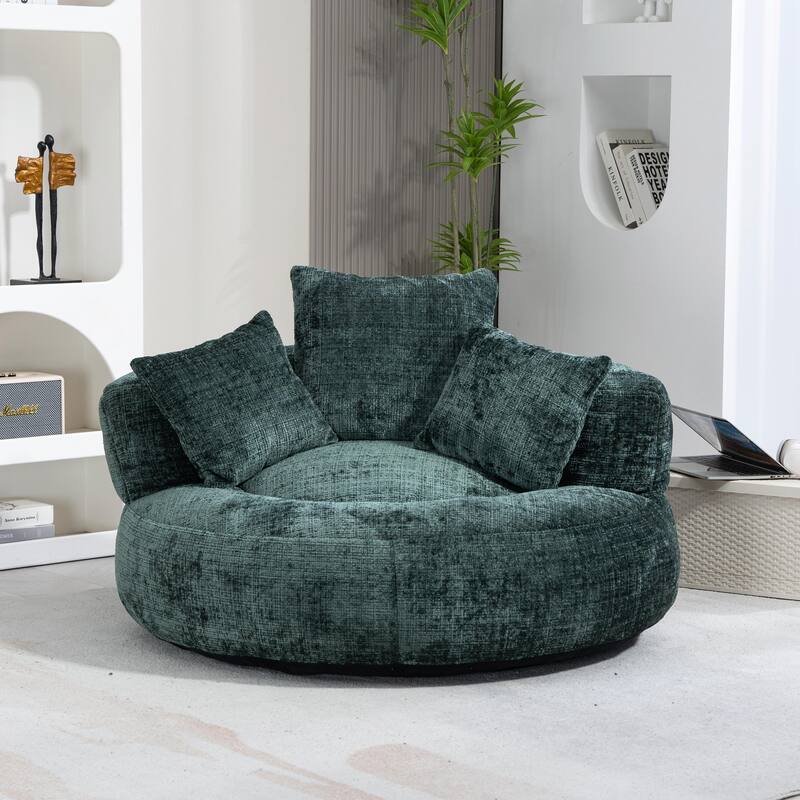Durable Lazy Sofa Comfort Lounger, High Back Bean Bag Couch with 3 Pillows
