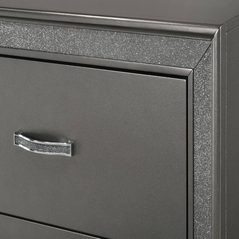 Contemporary 1pc Nightstand Sparkling Accent Bedside Storage