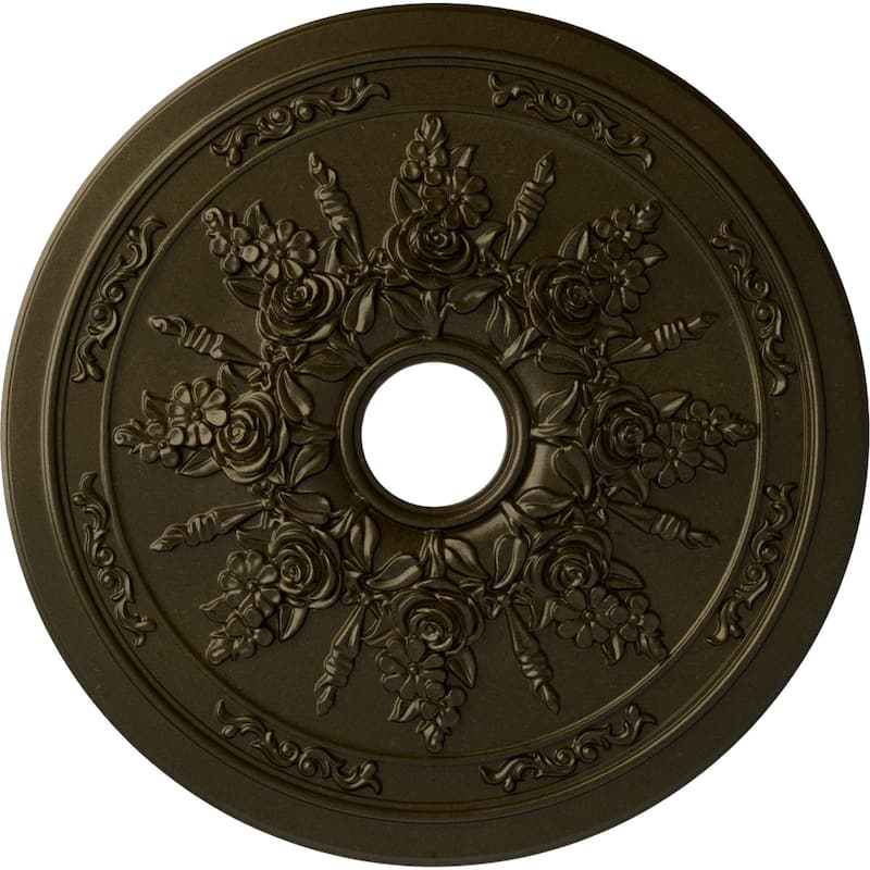 23 5/8"OD x 4"ID x 1 1/2"P Rose and Ribbon Ceiling Medallion