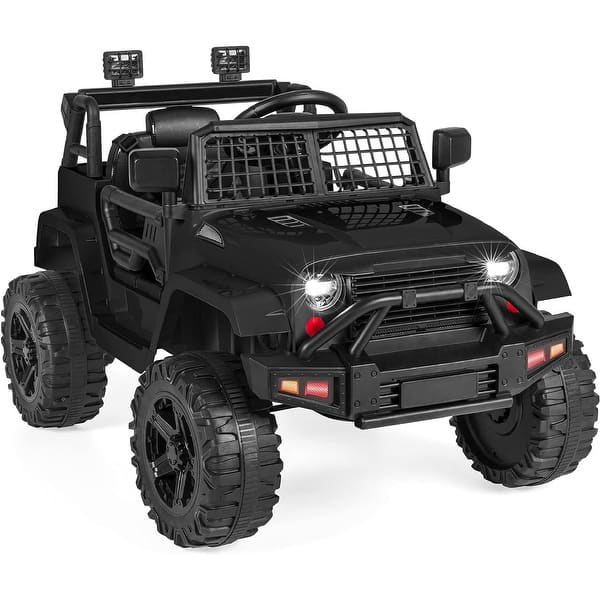 slide 2 of 5, 12V Kids Ride On Truck with Remote Control, Spring Suspension - Black