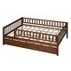 preview thumbnail 11 of 9, Versatile Wood Daybed with Trundle and Fence Guardrails, Walnut