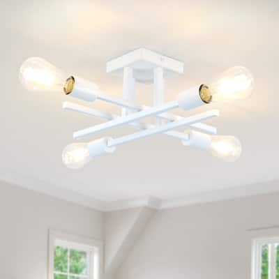 4-Light Modern Semi-Flush Mount Light for Kitchen Bedroom Living Room