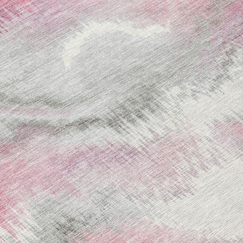 Machine Washable Indoor/ Outdoor Abstract Watercolor Chantille Rug