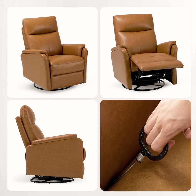 Fabric Recliner Sofa Chair Swivel Rocking Footrest-Single Seat for Living Room