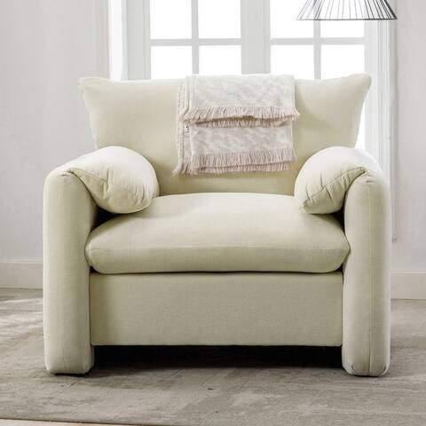 Modern Chenille Oversized Armchair Accent Chair Single Sofa Lounge Chair Upholstered Club Leisure Chair for Living Room, Bedroom