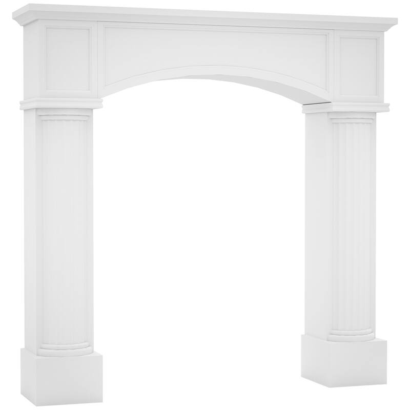 HOMCOM Modern Fireplace Mantel, Freestanding Fireplace Surround for Electric Fireplaces, 43.3" W x 39.8" H, White