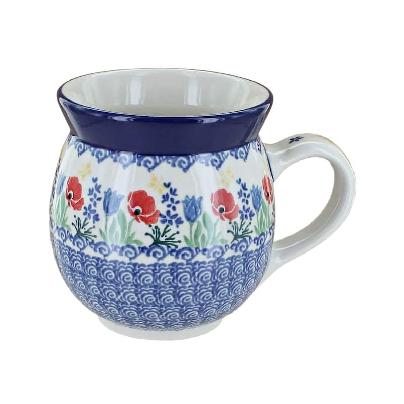 Blue Rose Polish Pottery Ceramika Artystyczna Bubble Mug - Memory Garden
