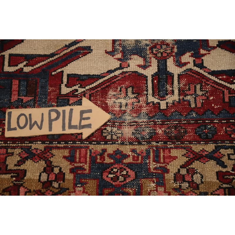 Hand Knotted Oriental 100% Wool Carpet Traditional Tribal Red Gharajeh Area Rug - 13' 8'' X 5' 1''