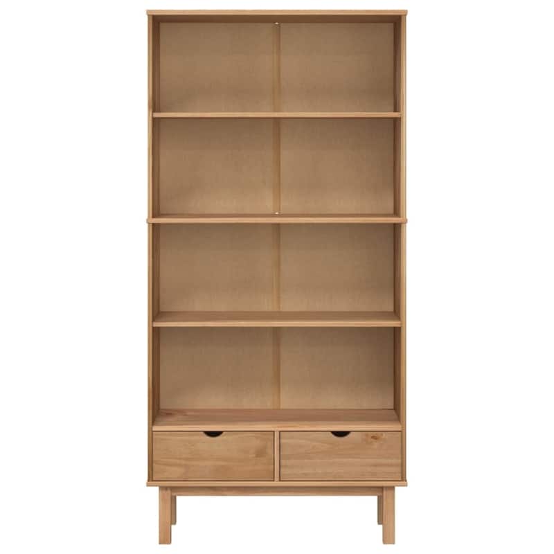 vidaXL Bookshelf Storage Cabinet Shelf for Home Office OTTA Solid Wood Pine - 34.6" x 13.8" x 70.9"