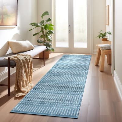 Contemporary Minimalistic Stripe LInes Area Rug