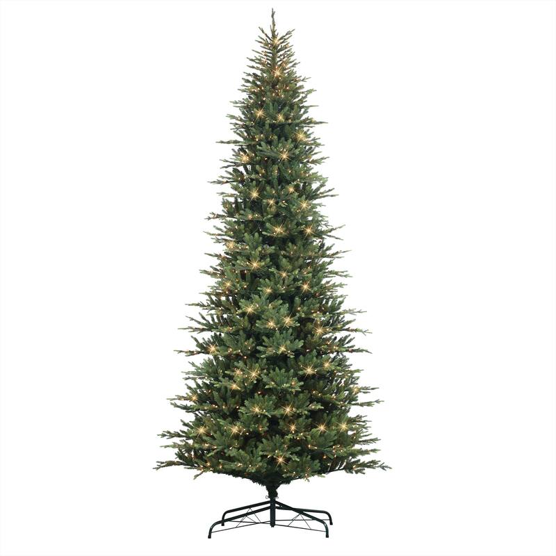 Puleo International 10 ft. Pre-Lit Slim Balsam Artificial Fir Tree