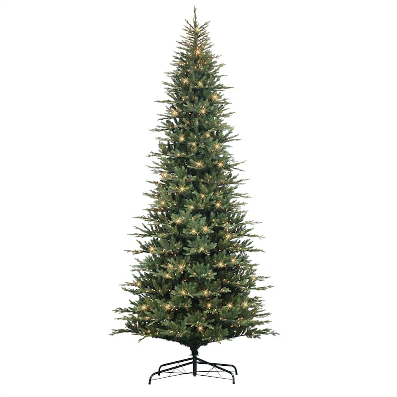 Puleo International 12 ft. Pre-Lit Slim Balsam Artificial Fir Tree