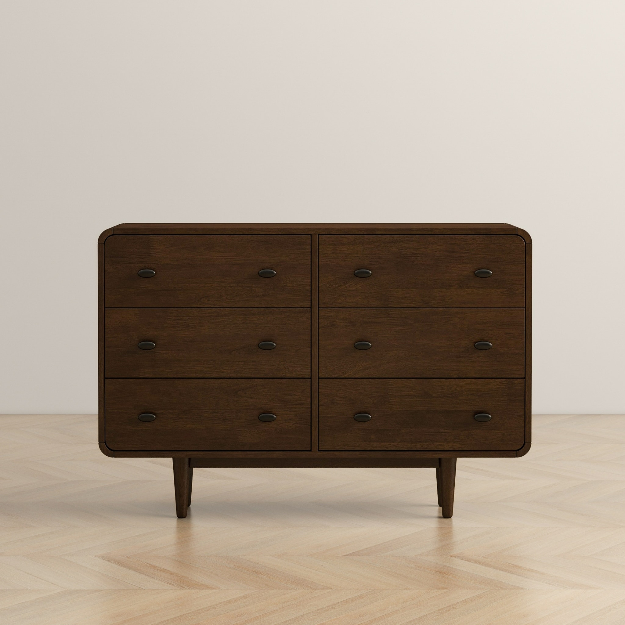 shamar mid century modern 6 drawer double dresser Mercury Row Yarber 6 Drawer Solid Wood Double Dresser