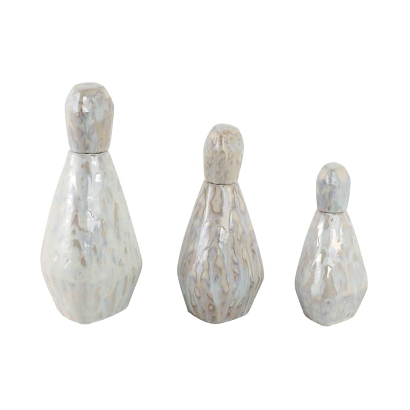 Stoneware Decorative Vases Contemporary Minimalist Sleek (Set of 3)