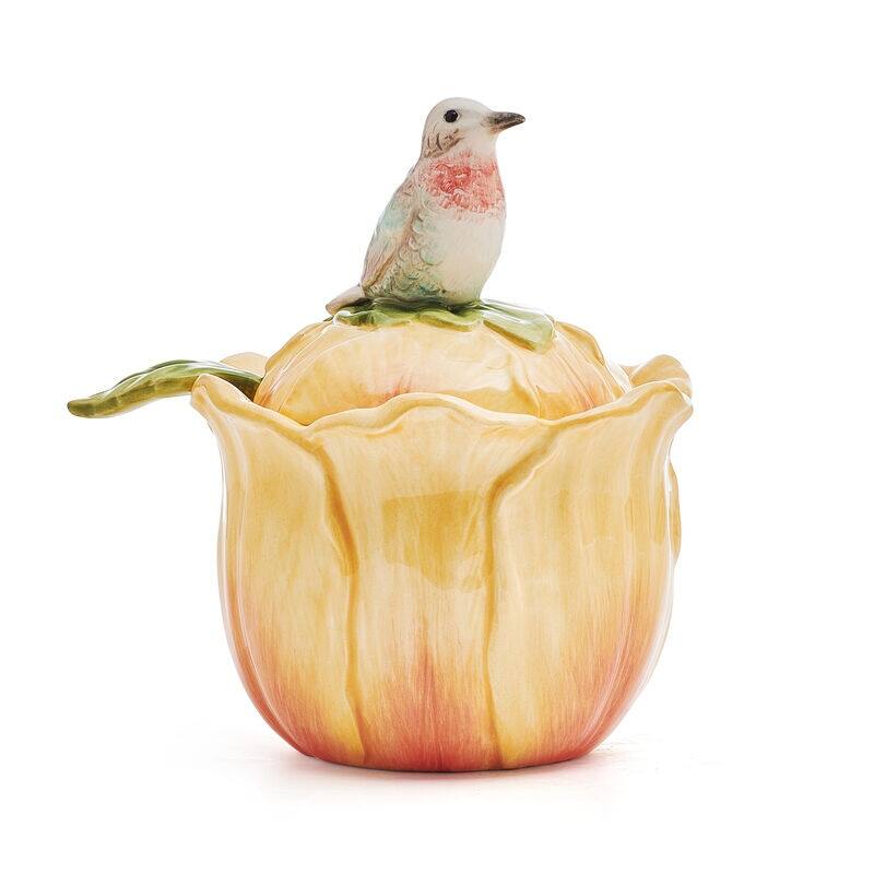 Fitz and Floyd Meadow Condiment Jar and Spoon Set