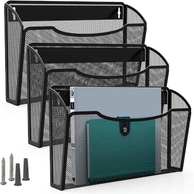 Mesh File Holder Wall Organizer 3 Pockets
