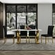 preview thumbnail 5 of 193, 65 inch Faux Marble Dining Table Set with Boucle Dining Chairs White Table Gold Chairs - Table with 4 Chairs