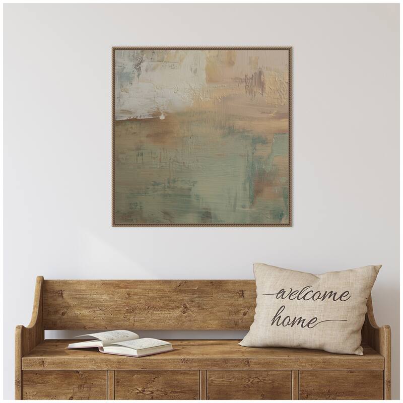 Kate and Laurel Sage Horizon No. 1 by Amy Lighthall Framed Canvas Wall Art Print