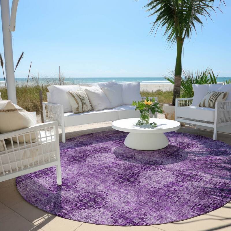 Alsi Garden-Inspired Weather Resistant Classic Meets Modern Outdoor Rug