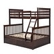 preview thumbnail 11 of 16, Modern & Simple Style Twin over Full Stairway Bunk Bed, Save Space or Split Into 2 Beds, Comfort to Any Bedroom, Expresso