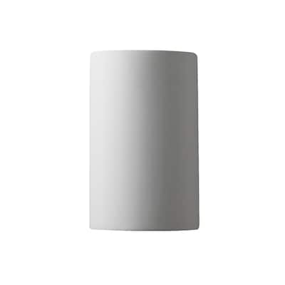 Justice Design Group Ambiance Small Cylinder Bisque Outdoor Closed Top Wall Sconce