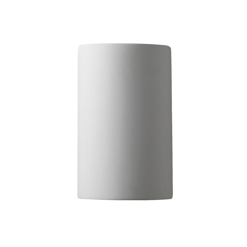 Justice Design Group Ambiance Small ADA Cylinder Outdoor Closed Top Wall Sconce - Bisque