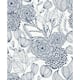 Navy/ White Secret Garden Floral Pattern Peel-and-Stick Wallpaper - 216in x 20.5in x 0.025in