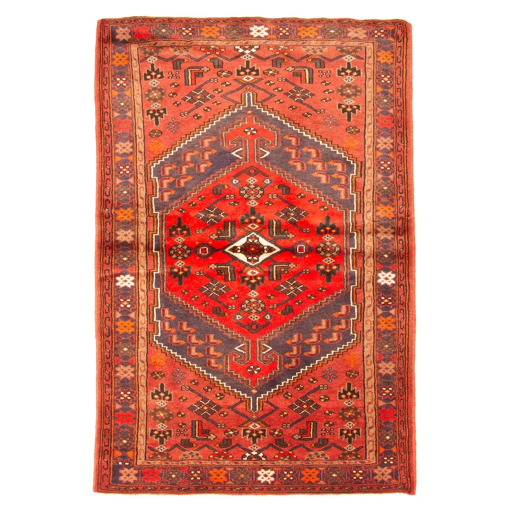 ECARPETGALLERY Hand-knotted Andelz Red Wool Rug - 4'0 x 6'2