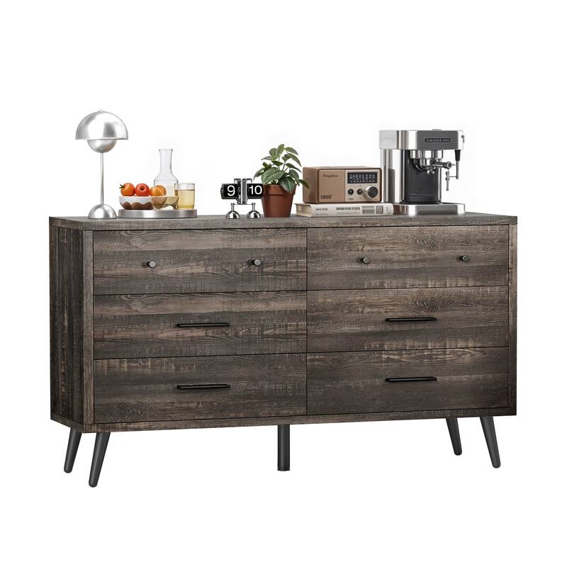 Moasis 47" W 6 Drawers Double Dresser for Bedroom, Chests of drawers