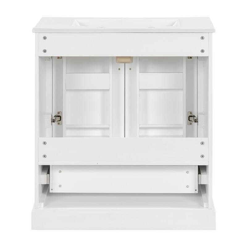 30" Bathroom Vanity with Sink, 1 Divider Drawer and 2 Soft-close Doors