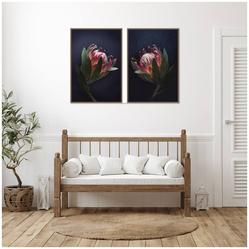 Kate and Laurel Moody ProteaNo. 1 & No. 2 2 Piece Framed Canvas Wall Art Set by Emiko and Mark Franzen F2 Images