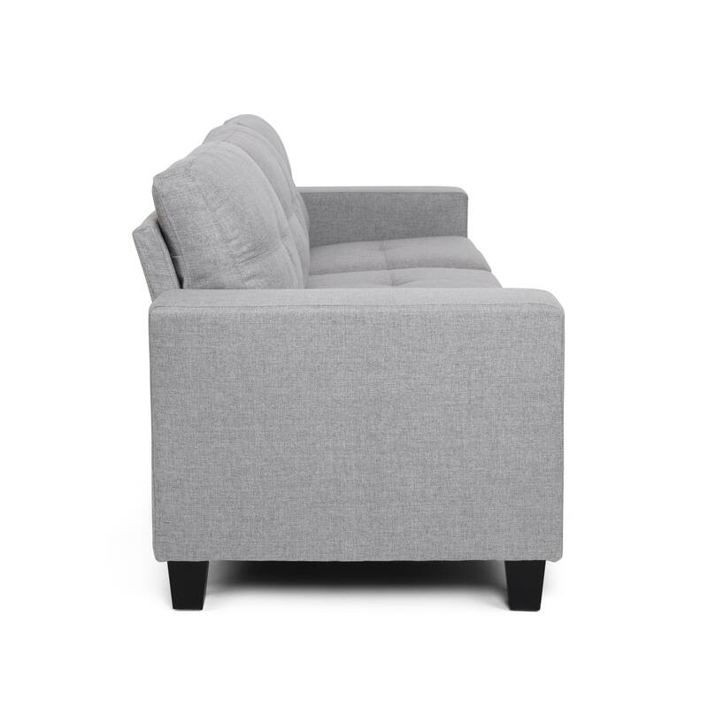3-Seater Sofa with Wooden Legs & Suqare Arms