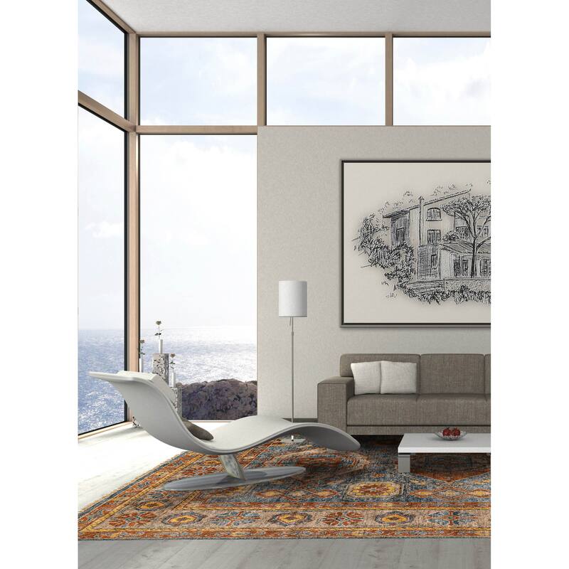 ECARPETGALLERY Hand-knotted Jules Serapi Dark Blue Wool Rug - 7'11 x 9'9