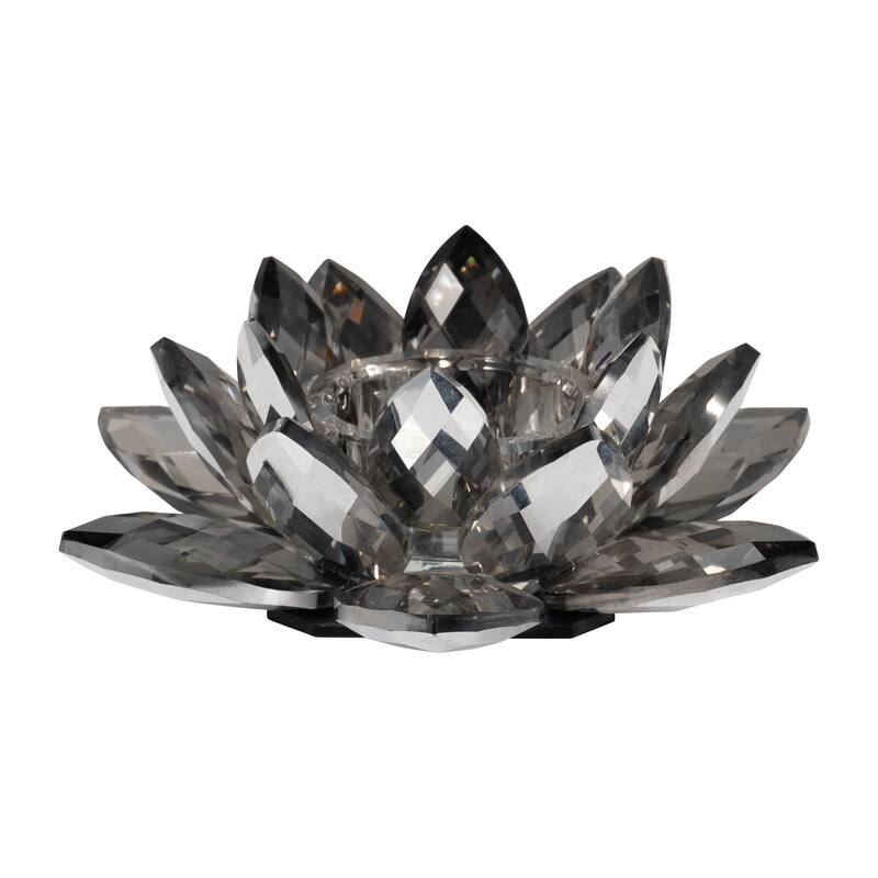 Iridescent Glass Crystal Lotus Votive Candle Holder