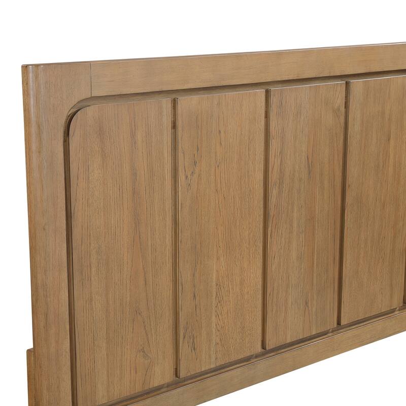 3pc Light Brown Finish Bedroom Furniture Set Storage Bed and Two Nightstands